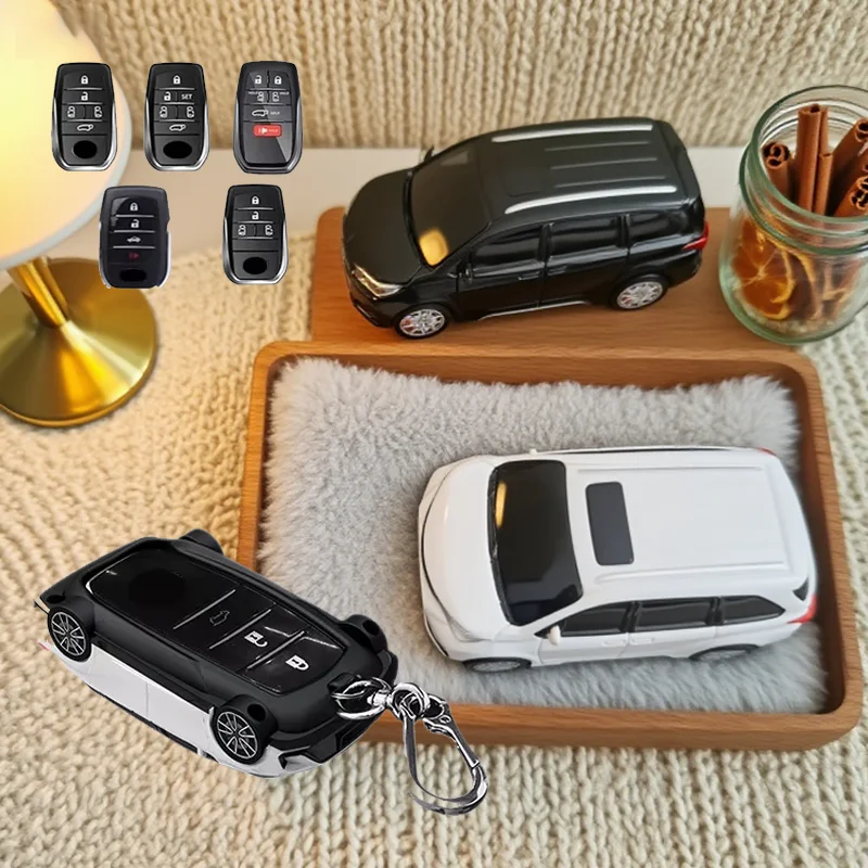 

New Car Key Case for Toyota Sienna Hybrid Vehicles Alphard PREVIA Voxy 2 3 4 5 6 Remote Key Case Cover Fob Holder Accessories