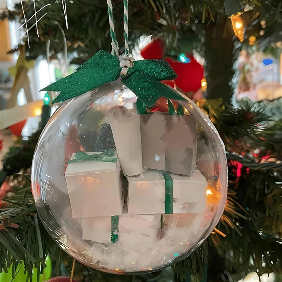 Christmas Ornament Ball Xmas Tree Decorations Clear Bauble Ornament House Hanging Ball Exquisite Gift-Express Delivery image 2