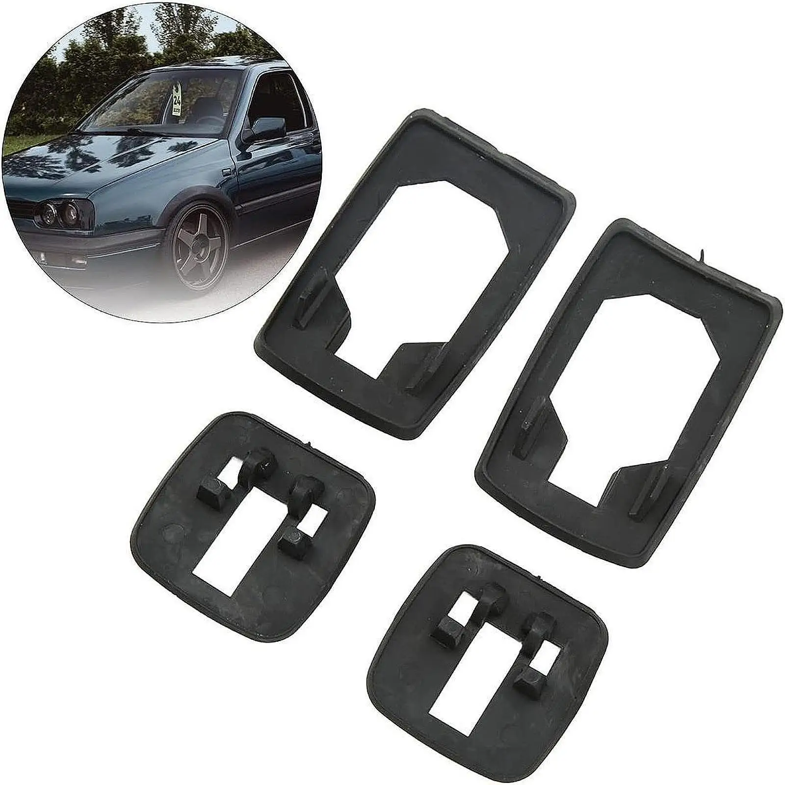 4 Pieces Car Door Handle Seals Car Accessories Stable Performance High Reliability Sturdy Black Rubber Gaskets for III 3