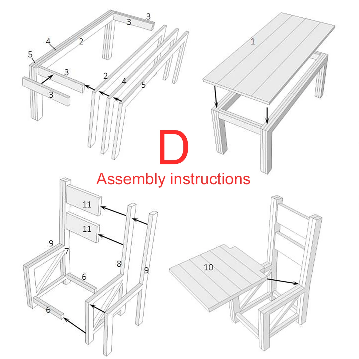 1/35 Maßstab Modellbausatz Baukonstruktion Holztisch Schreibtisch Stuhl Hocker Bank Sandtisch Miniatur Diorama Modelle Sets – Detail 3