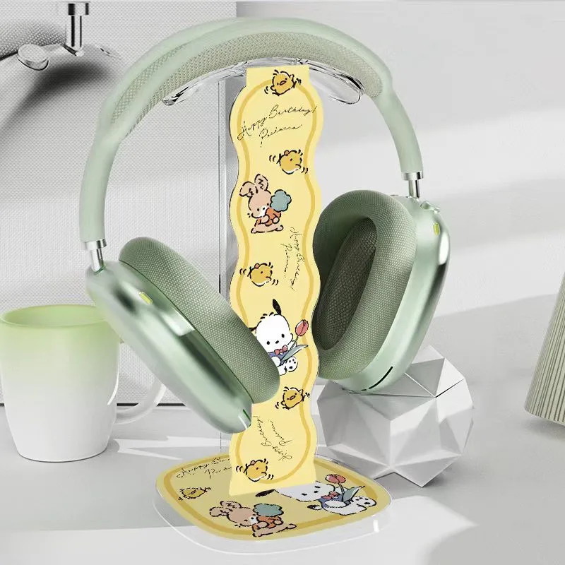 Joytop Sanrio PC سماعة حامل حامل Kuromi سماعة الرأس رف جبل شماعات مرنة العالمي سماعة ألعاب شماعات رف شاشة