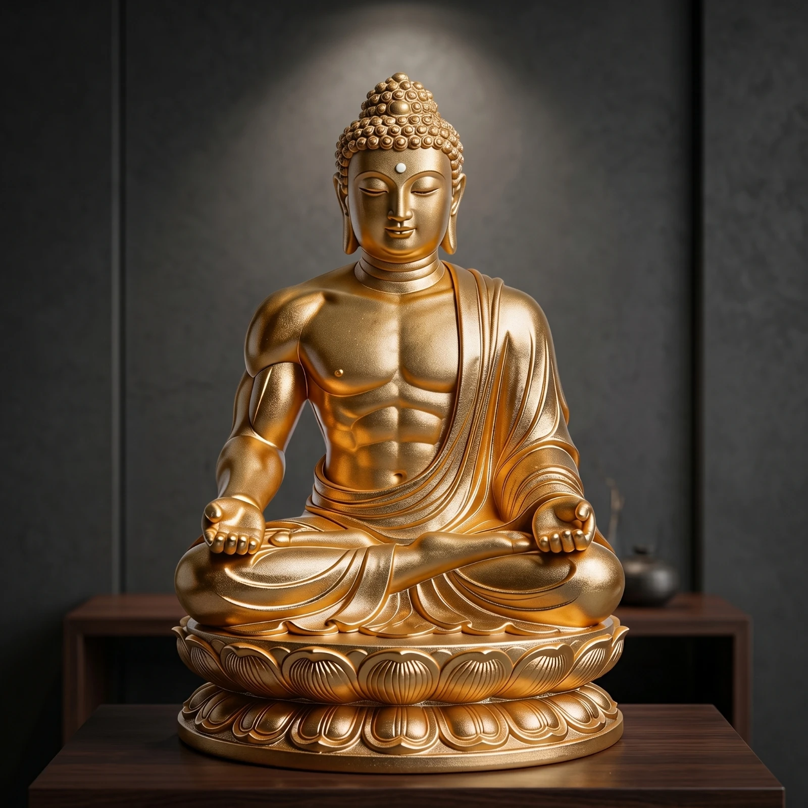 Picture 4: Statue with Lotus Pedestal Compact Meditating Buddha Statue Buddha Figurine Peaceful Zen for Desk, Meditation Corner