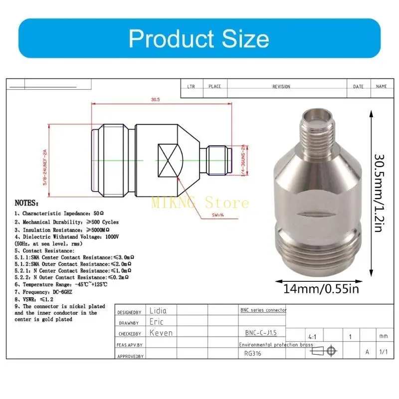 موصلات محول N/SMA KK Coax لإرسال الإشارة النحاس N-SMA-KK أفضل بيع