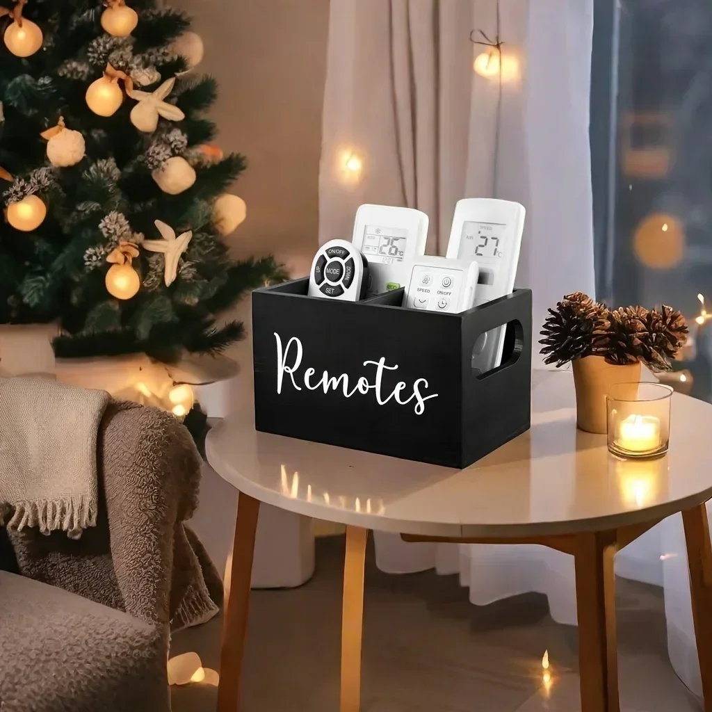 Nice Wooden Remote Control Storage Box With 2 Grids Stationery Storage Box Watch Cosmetics Storage Rack Home Organizing Tools