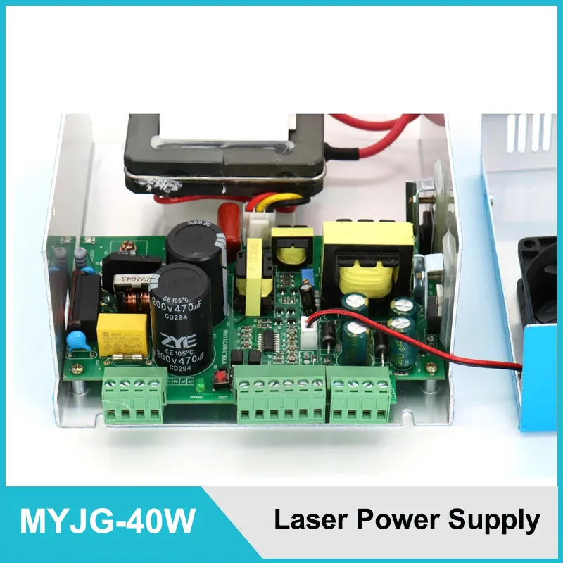 MYJG-40 alimentazione elettrica 40W 110V/220V del Laser di CO2 per la tagliatrice ad alta tensione dell'incisione della metropolitana del Laser di CO2
