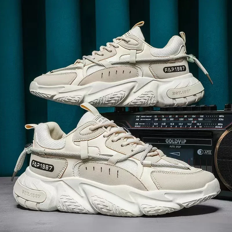 2026 New Men's Sports Running Shoes, Casual and Versatile, Breathable and Height Increasing Sports Shoes, Lace Up Men's Shoes