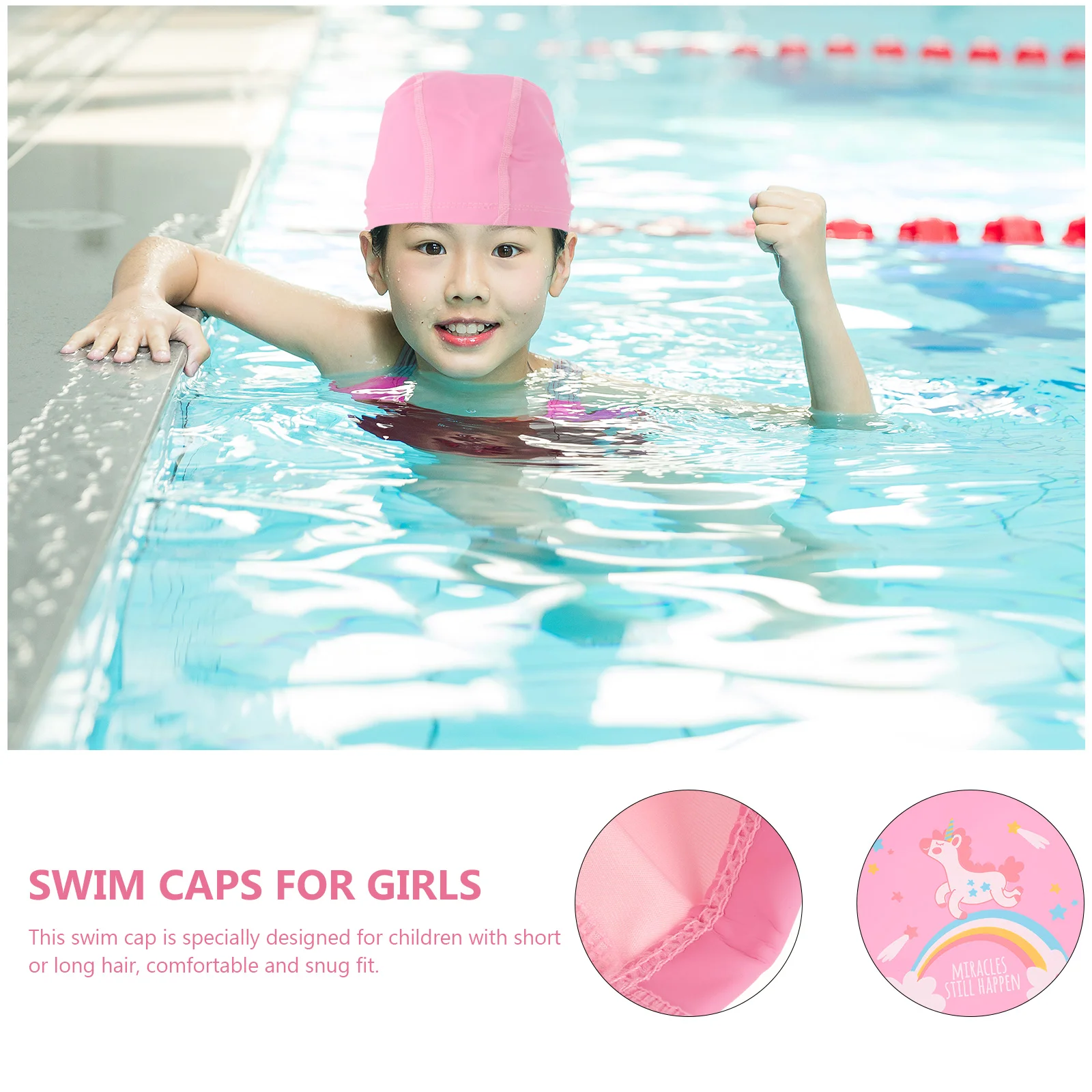 Swimming Hat Student Swimming Cap Elastic For Kids Bathing Caps Unicorn Girls Pool Hat Long Hair Protect Cover Swimming Supply