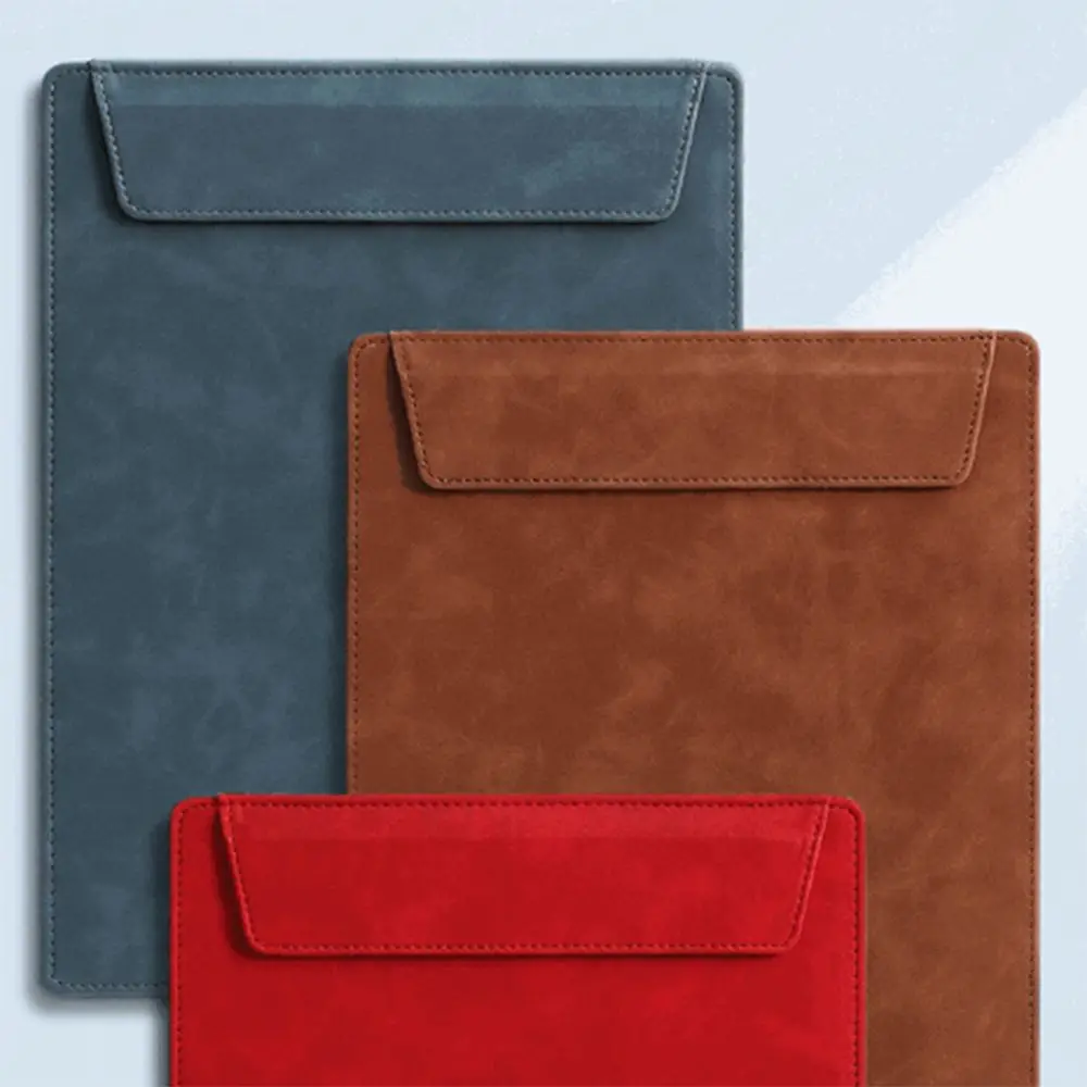 Multifunctional A4 Leather Magnetic Buckle Folder PU Leather Large Capacity Document File Waterproof Thickened Storage File Bag