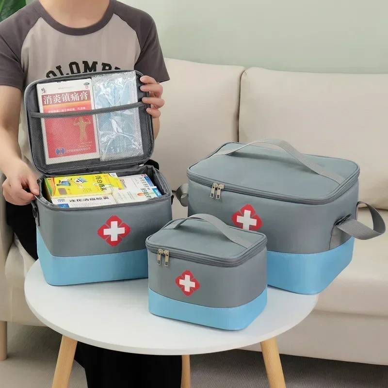 Kit de primeiros socorros saco de armazenamento de medicina portátil saco de resgate ao ar livre doméstico grande capacidade kit médico organizador de armazenamento