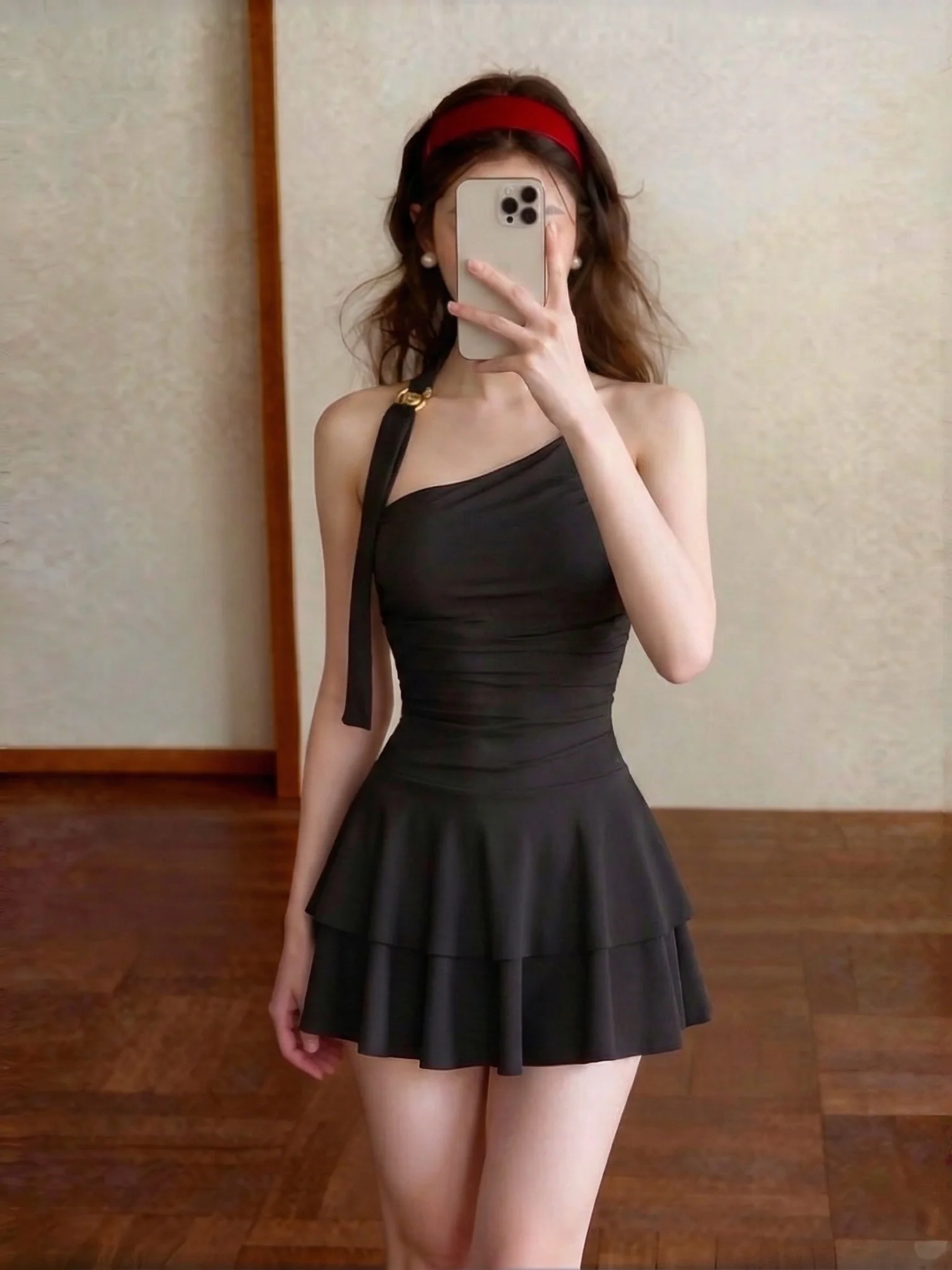 

Новый стиль 2026: Женский слитный купальник-платье для термальных источников, модный, в девичьем стиле, из нейлона и спандекса