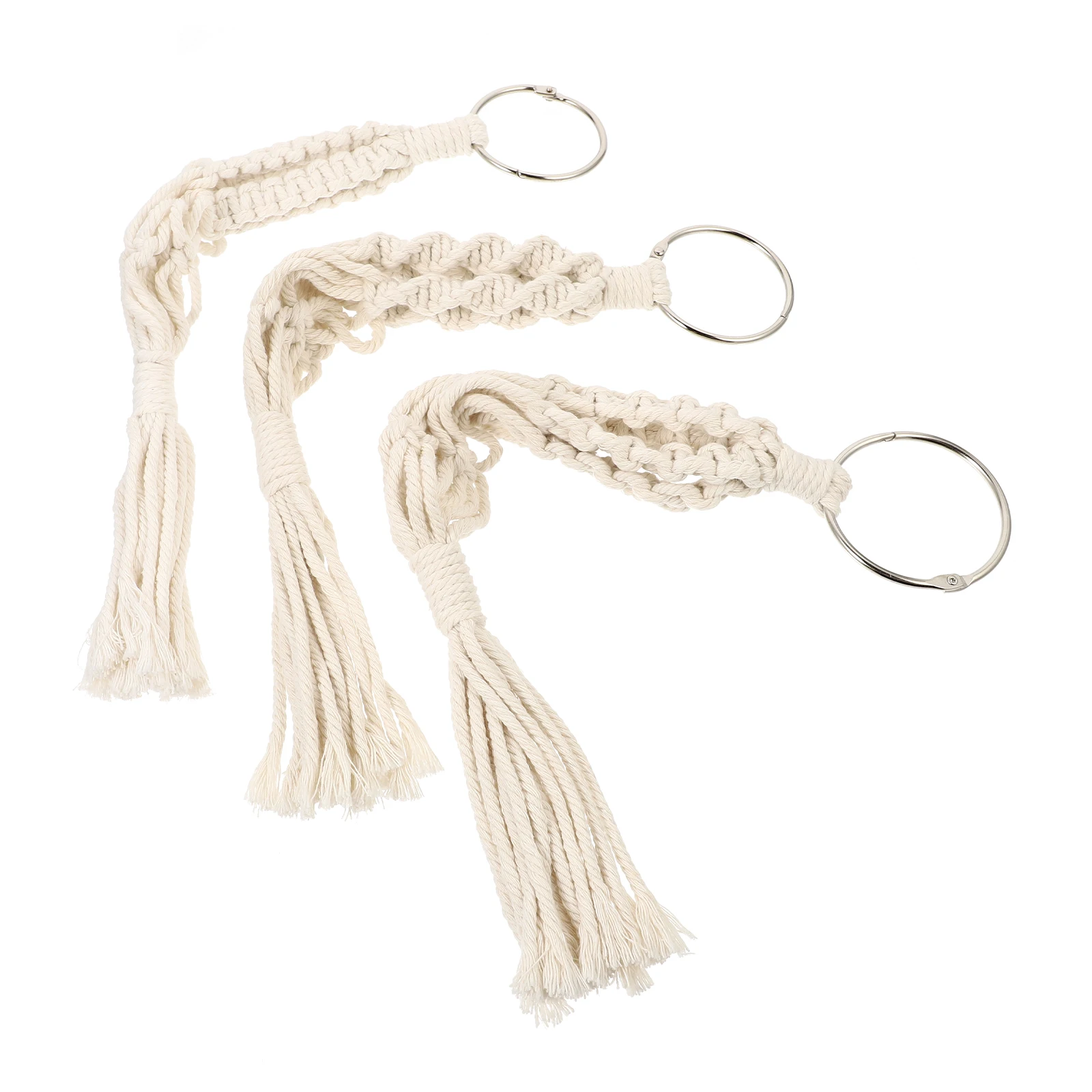 

3pcs Cotton Rope Planter Baskets White For Indoor Outdoor Use Hanging Basket Decor Flowerpot Hanger Woven Plant Holder Garden