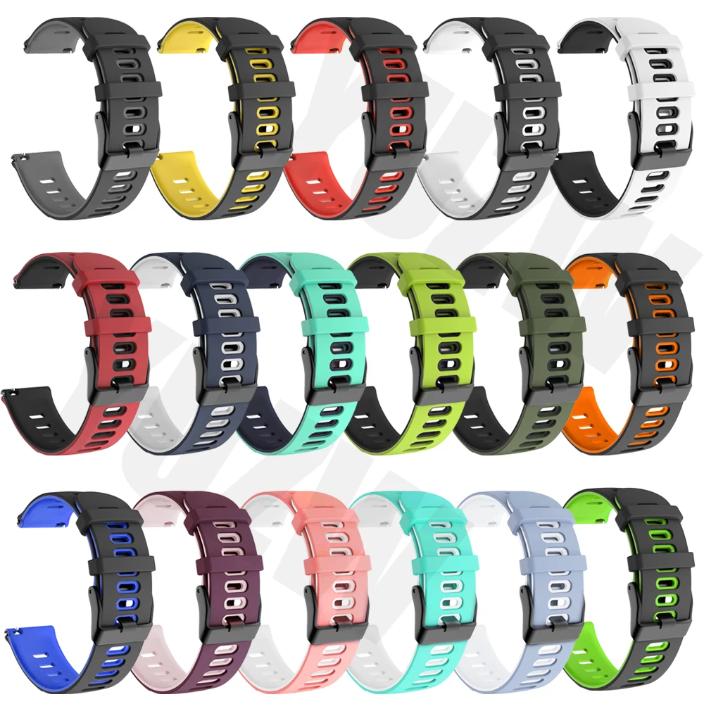 2Pcs 20 22mm Silicone Band For Xiaomi Watch 2 Pro/S3/S2/S1 Active /Mi Watch color 2 Sports bracelet Huawei GT 2e 5 Amazfit strap