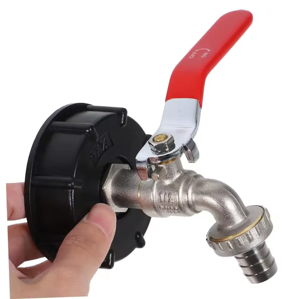 Durable IBC Tank Tap Adapter S60*6 Coarse Thread 1/2'' 3/4'' Connector Replacement Valve Garden Home Valve Fitting Faucet Valve