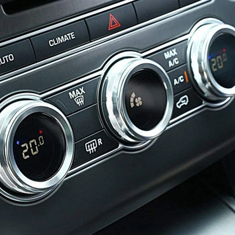 AU04 -For Range Rover Sport L405 2014-2017,Aluminum Alloy Air Conditioning Knobs Audio Circle Ring Cover