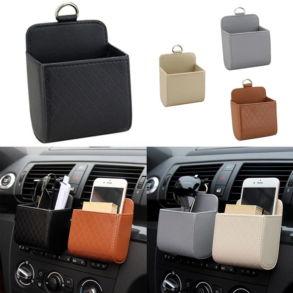 

Car Storage Bag Interior Accessories Car Vent Outlet Phone Pocket Storage Box Organizer Debris Bag Holder Pouch Stowing Tidying