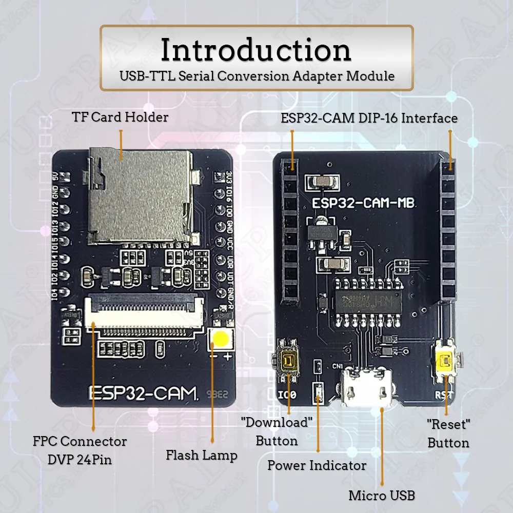 Original ESP32 CAM Camera Module Kit 2.4 GHz WiFi Bluetooth 8MB PSRAM OV2640 Camera Module 66 120 160 Degree 850nm Night Vision