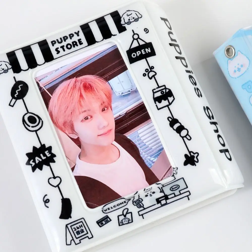 New 3 Inch Card Album 32 Pockets Cartoon Puppy Photo Card Holder PVC Mini Idol Card Collect Book