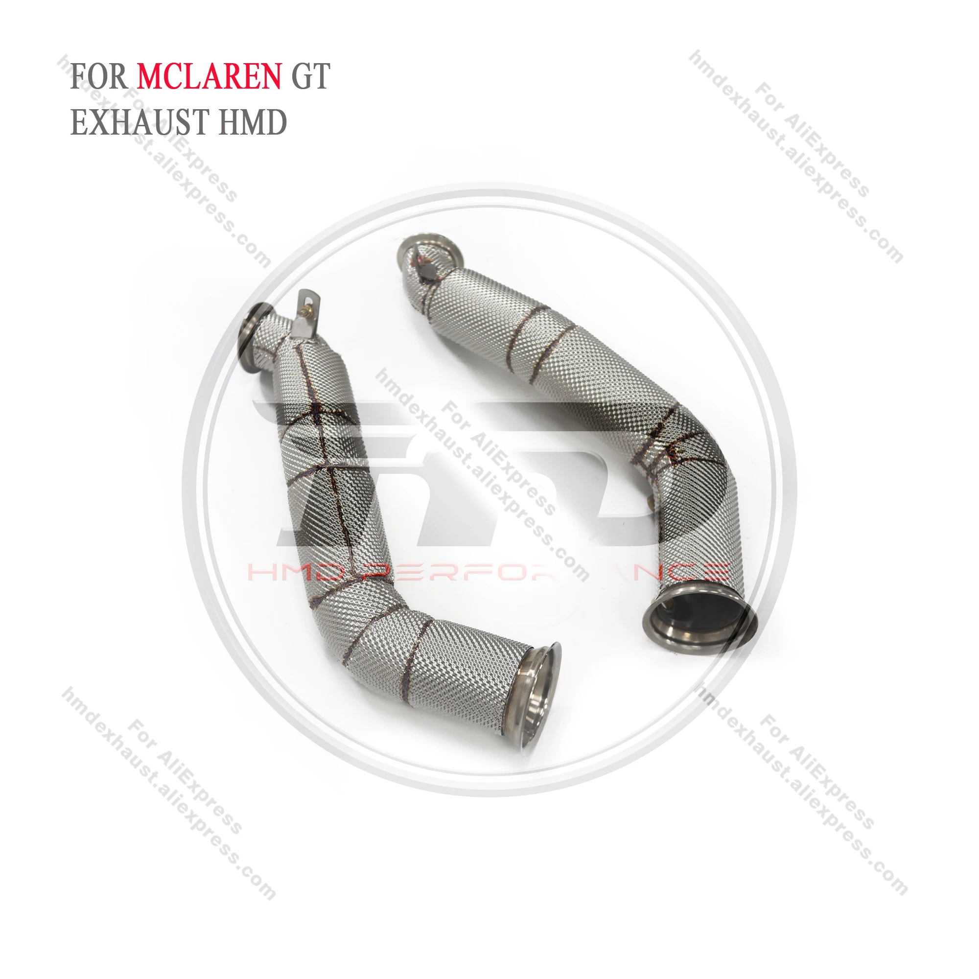 HMD Exhaust System Stainless Steel Performance Downpipe for McLaren GT 4.0T With Heat Shield 3.5 Inch Pipe