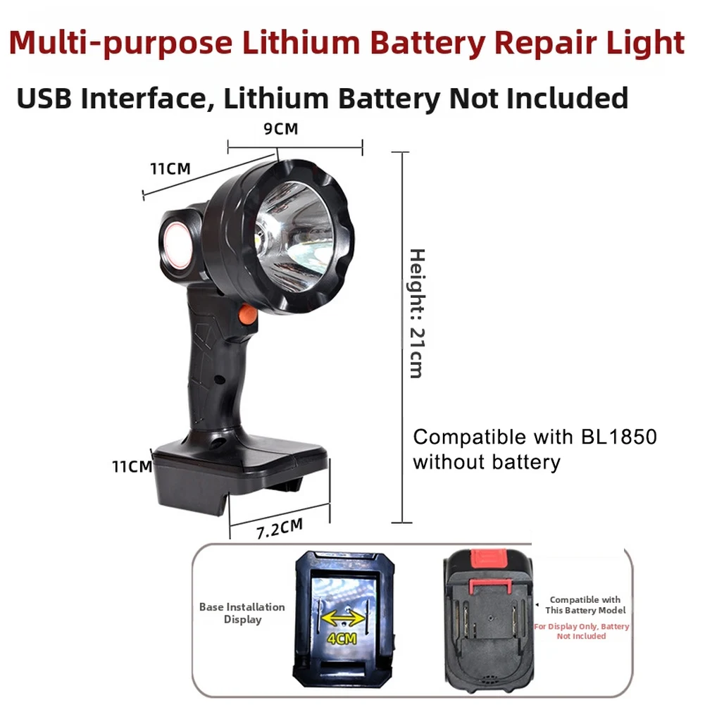 Lithium Battery Lighting High-Power Lithium Battery Work Light & Charger For Outdoor Camping & Repairs Night-time Illumination