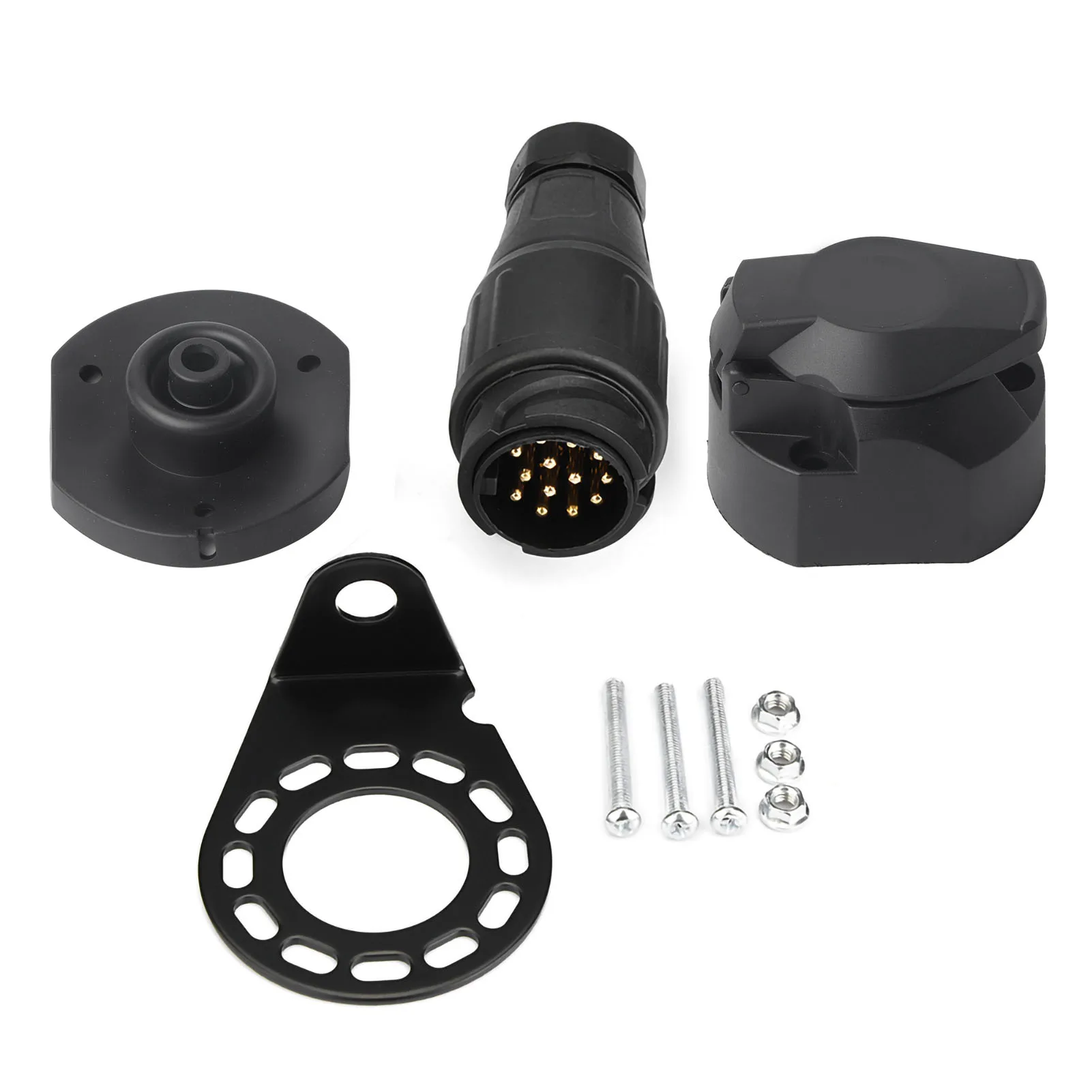 12V 13Pin Trailer Plug Socket Connector Adapter Bracket for Trailer Caravan Towing Towbar Trailer Socket