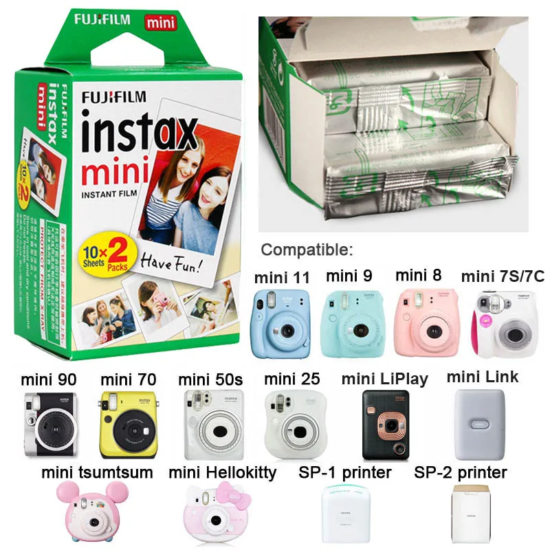 10-200 Blatt Fujifilm Instax mini 12 11 Film Weiß Instant Fotopapier für Fuji Mini 7s 8 9 25 50s 70 90 Drucker Kamera EVO