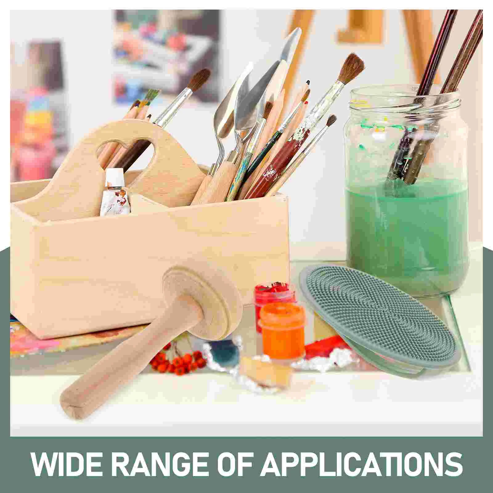 Printmaking Tool Set Portable Pad Mats Rollers Desktop Supplies Board Wooden Engraving Handcrafts Child