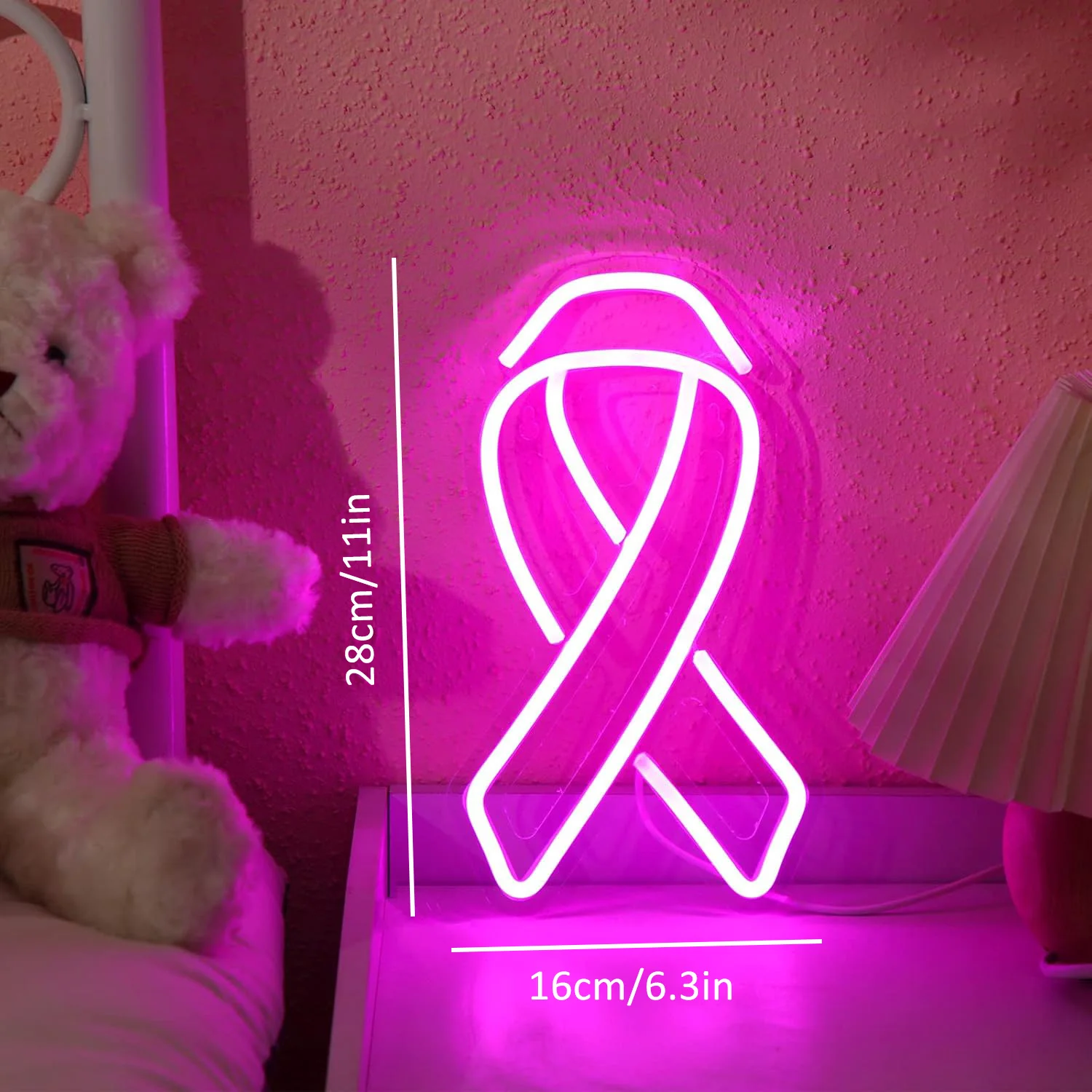 Breast Cancer Awareness Decor, Suitable for Bar, Living Room, Party, Home, Bedroom and Office Tabletop Art Decor.