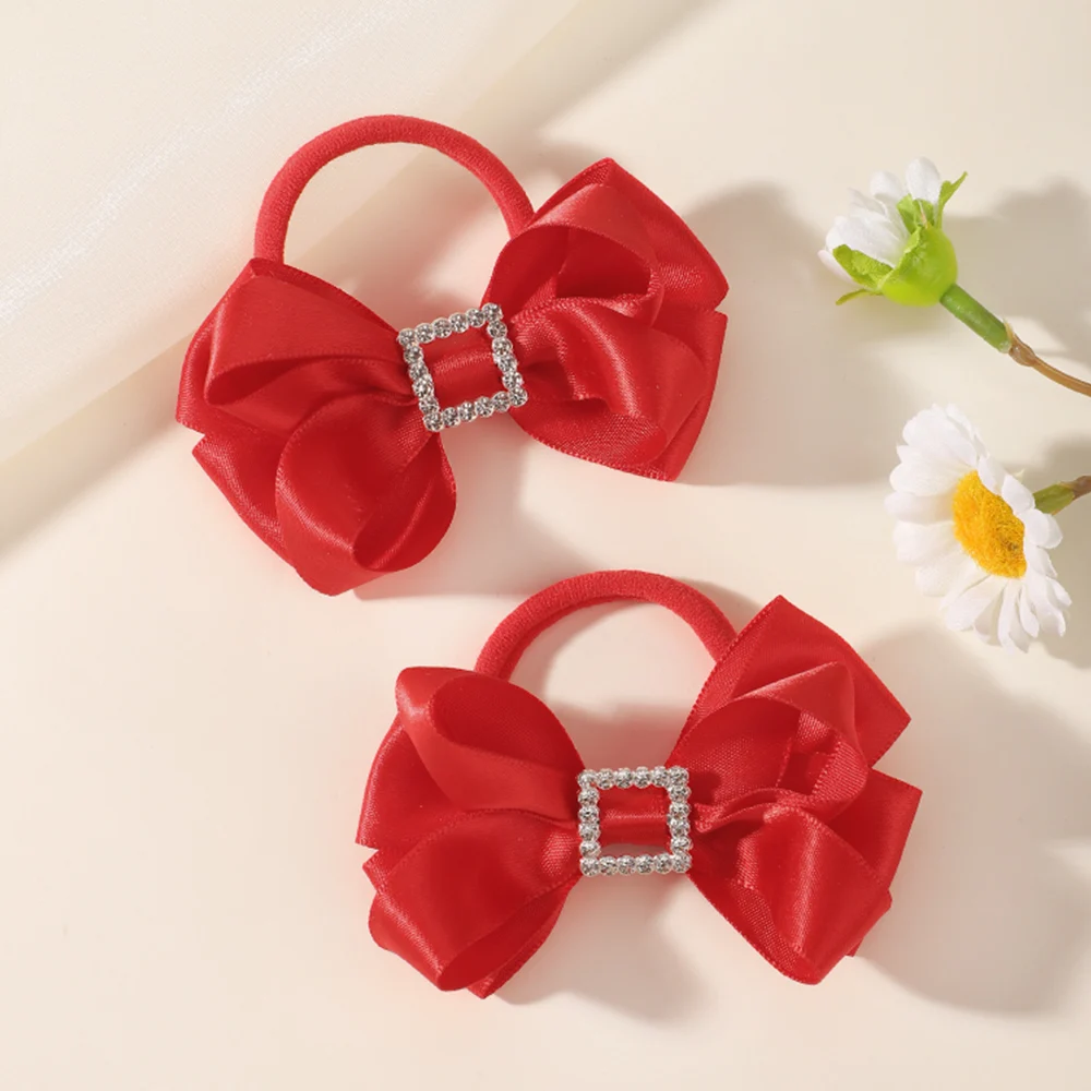 BABY BOWS 2 Stück/Set Kinder Mädchen Niedliche Doppelschichtige Schleifen-Haargummis Haarbänder Kinder Basis-Pferdeschwanz-Kopfschmuck Haaraccessoires – Detail 15
