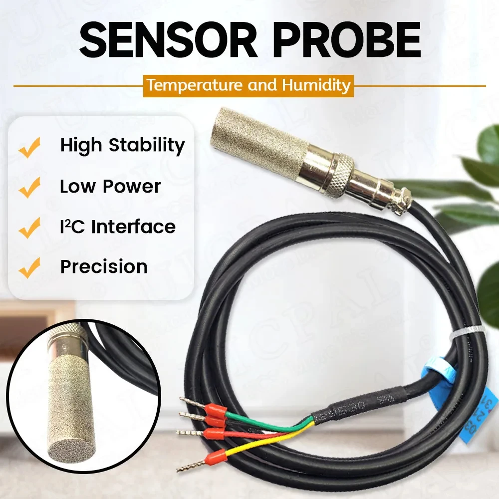 Temperature Sensor Probe Line Cable Humidity Sensor Length 1M Pointed Flat Head SHT21 SHT40 SHT30 SHT31 SHT35 SHT11 SHT20 OEM