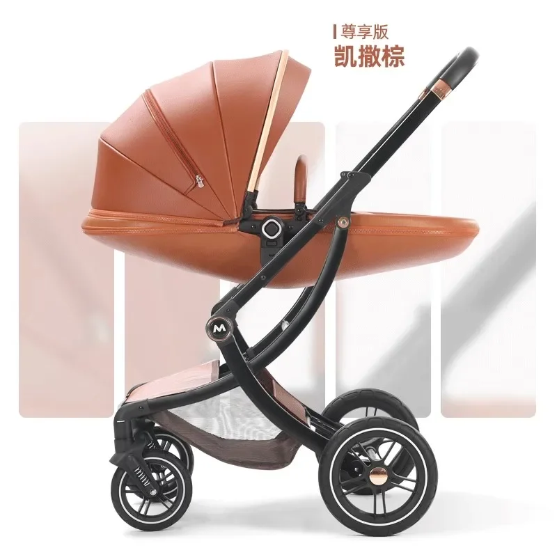 Baby Stroller Can Sit and Lie Down Two-way Light Folding High View Newborn Baby Stroller  Baby Car Seat  Luxury