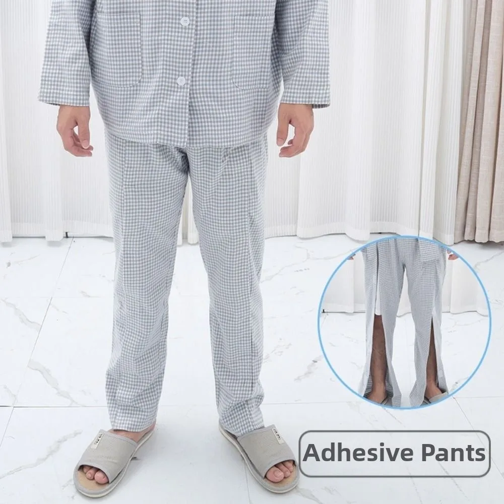 Convenient Bedridden Elderly Care Clothing Skin-Friendly Breathable Patient Gown Soft Washable Button Tops