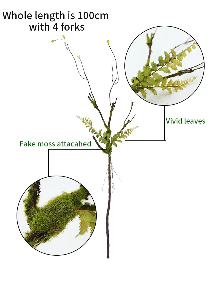 فروع جذع شجرة الكرز الاصطناعية الكبيرة المعلقة على الحائط نباتات زاحفة وهمية مع غصين الطحلب الكرمة ليانا حديقة ديكور المنزل في الهواء الطلق #5
