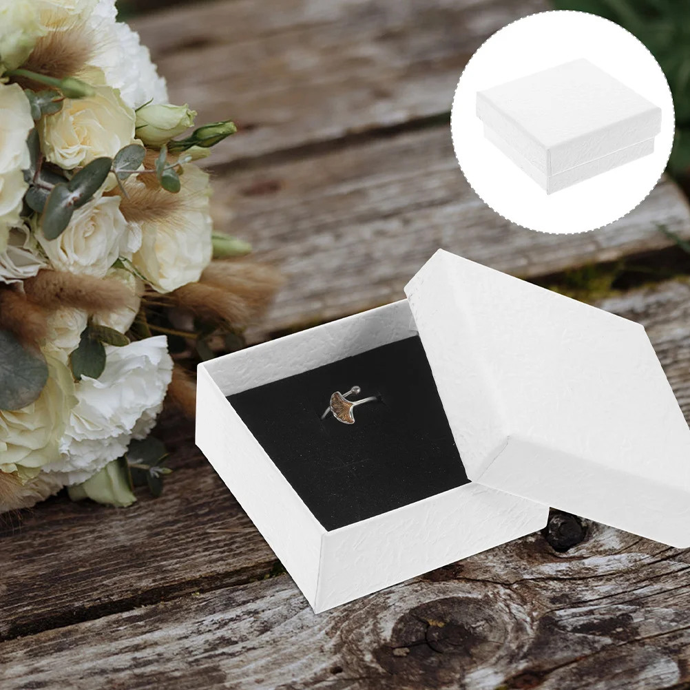 

8Pcs Jewelry Packaging Box White Cardboard Storage Case with Sponge Insert for Bracelets Necklaces Rings Earrings Portable