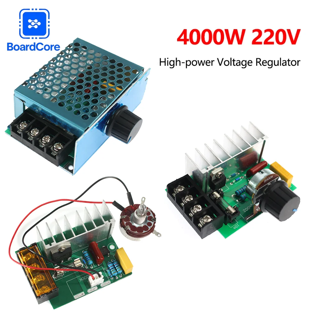 4000W AC 220V SCR Motor Speed Controller, Voltage Regulator Dimmer Thermostat for Industrial Use