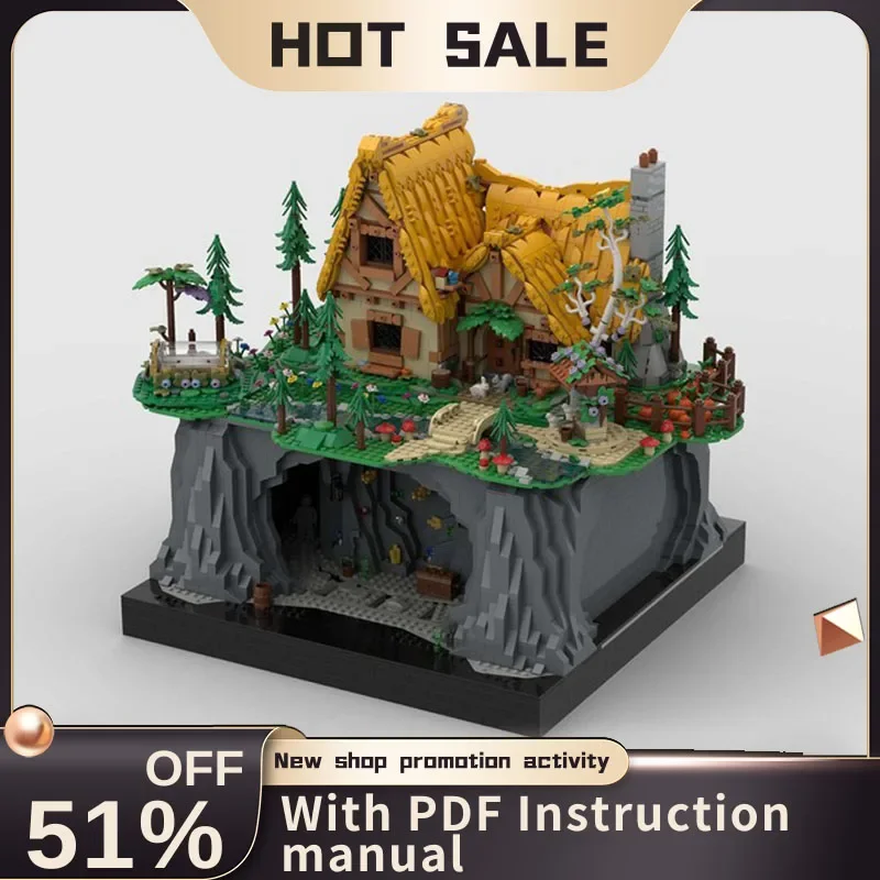 

Новая знаменитая мультяшная серия принцессы, дом гномов, Moc Street View, модель, строительные блоки, креативные идеи «сделай сам», детские игрушки, подарок на день рождения