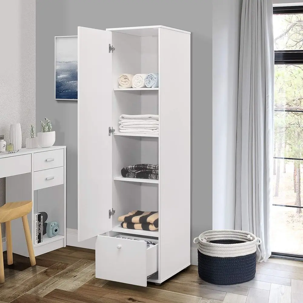

Space-Saving Storage Wardrobe with Adjustable Shelves for Living Room, Bedroom, or Home Office