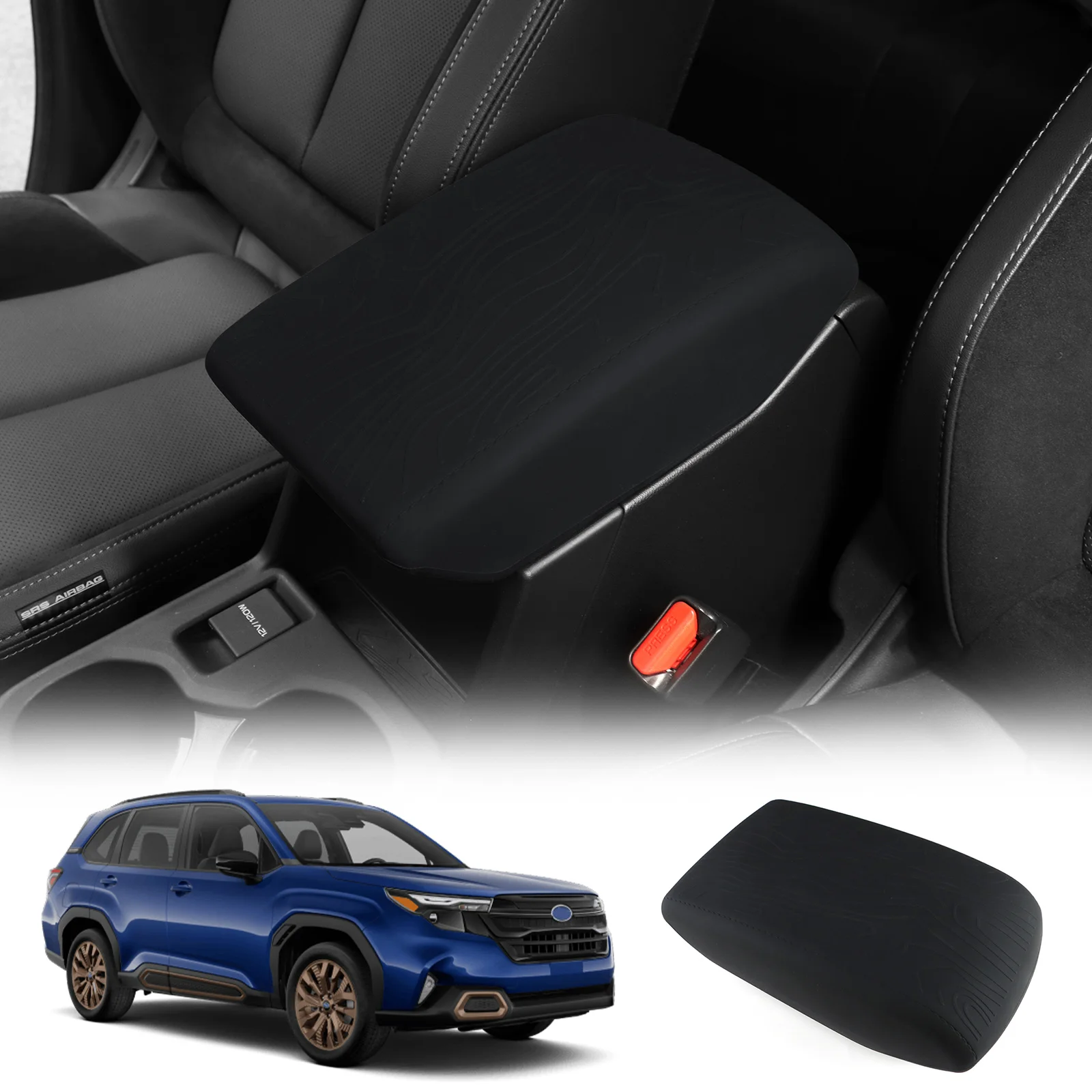 

KUNGKIC Для Subaru Forester 2025 2026 2027 LHD RHD: Силиконовая накладка на крышку подлокотника, защита для центральной консоли автомобиля