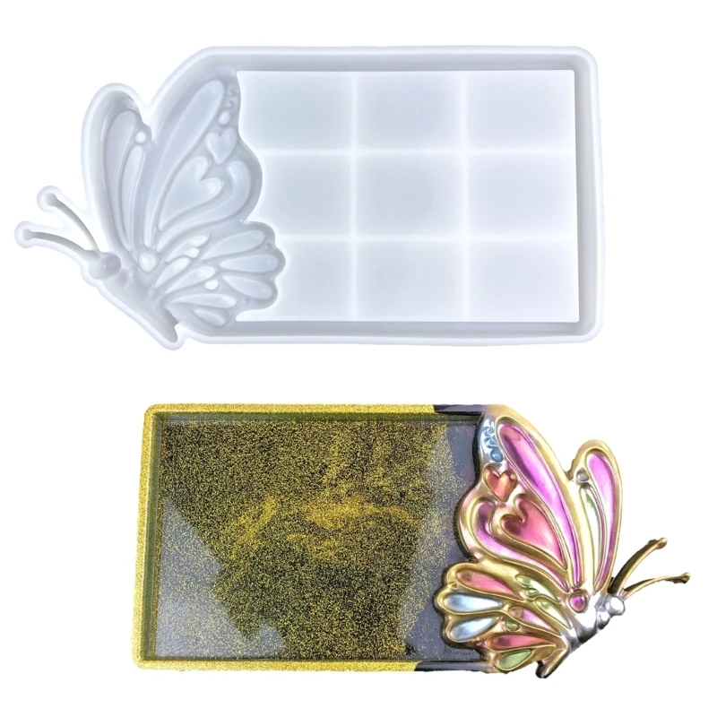 

Handmade Saucer Mould Butterfly Tray Silicone Mold Practical Jewelry Making Tool K3KF