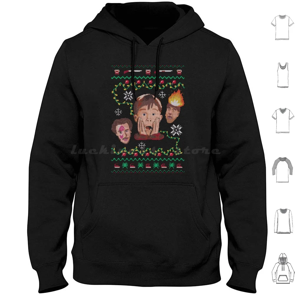 Vintage Home Alone Christmas Sweater Hoodie cotton Long Sleeve Christmas Holiday Xmas X Mas Ugly Sweater 80S Movies 90S Ugly