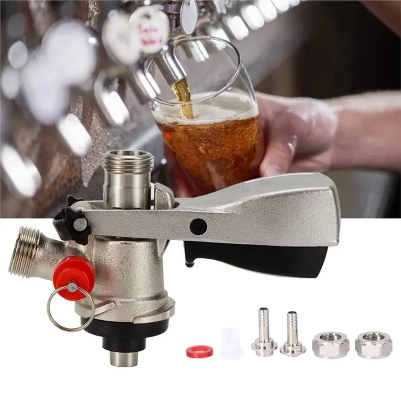 A02F-G5/8 S Type For Keg Coupler With Pressure Relief Valve For Kegerator Home Bar Draft Beer Dispensing System