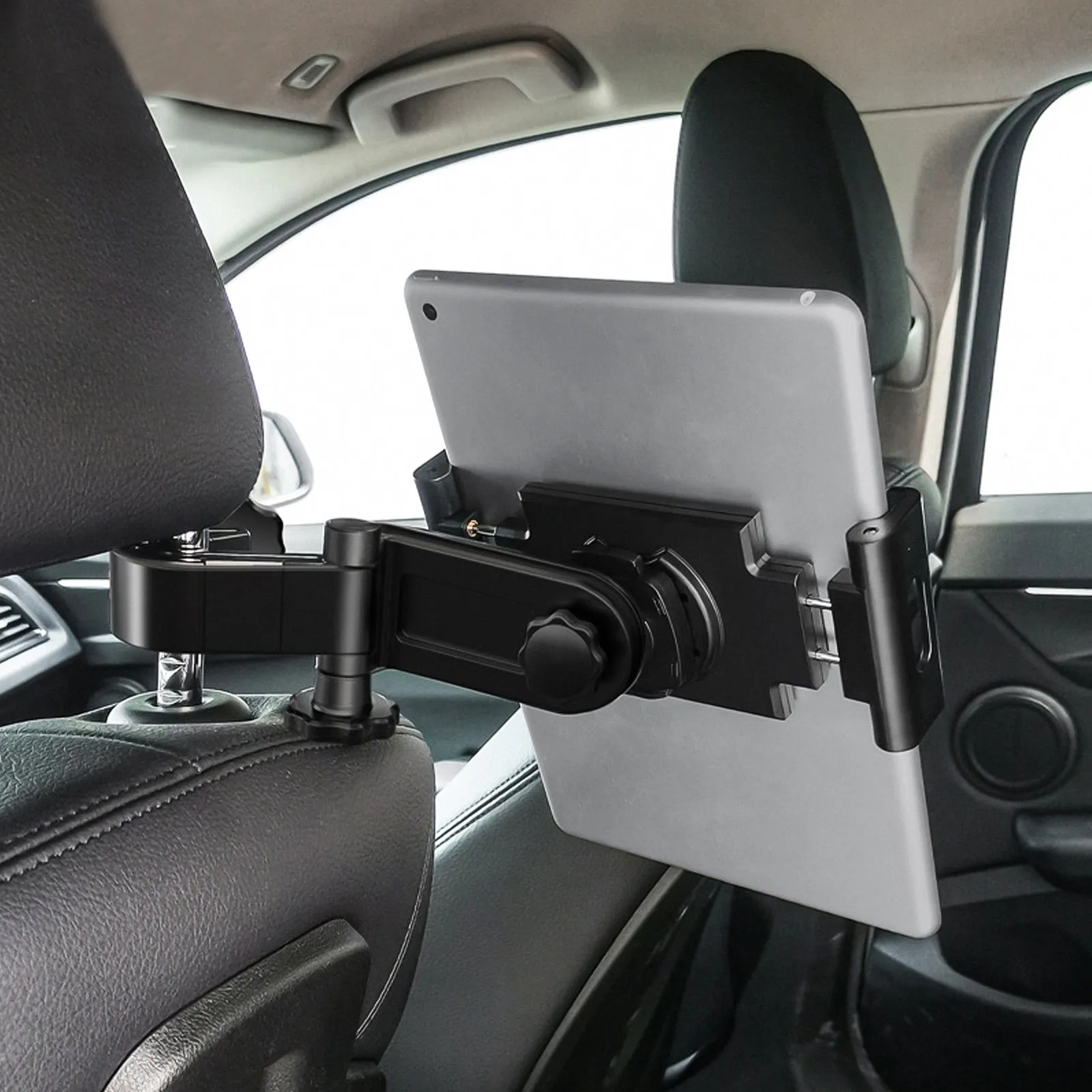 

1 шт. автомобильный держатель для планшета, регулируемый универсальный пластиковый кронштейн, черная подставка для подголовника автомобиля, устойчивая, нескользящая, устойчивая к царапинам, для планшетов