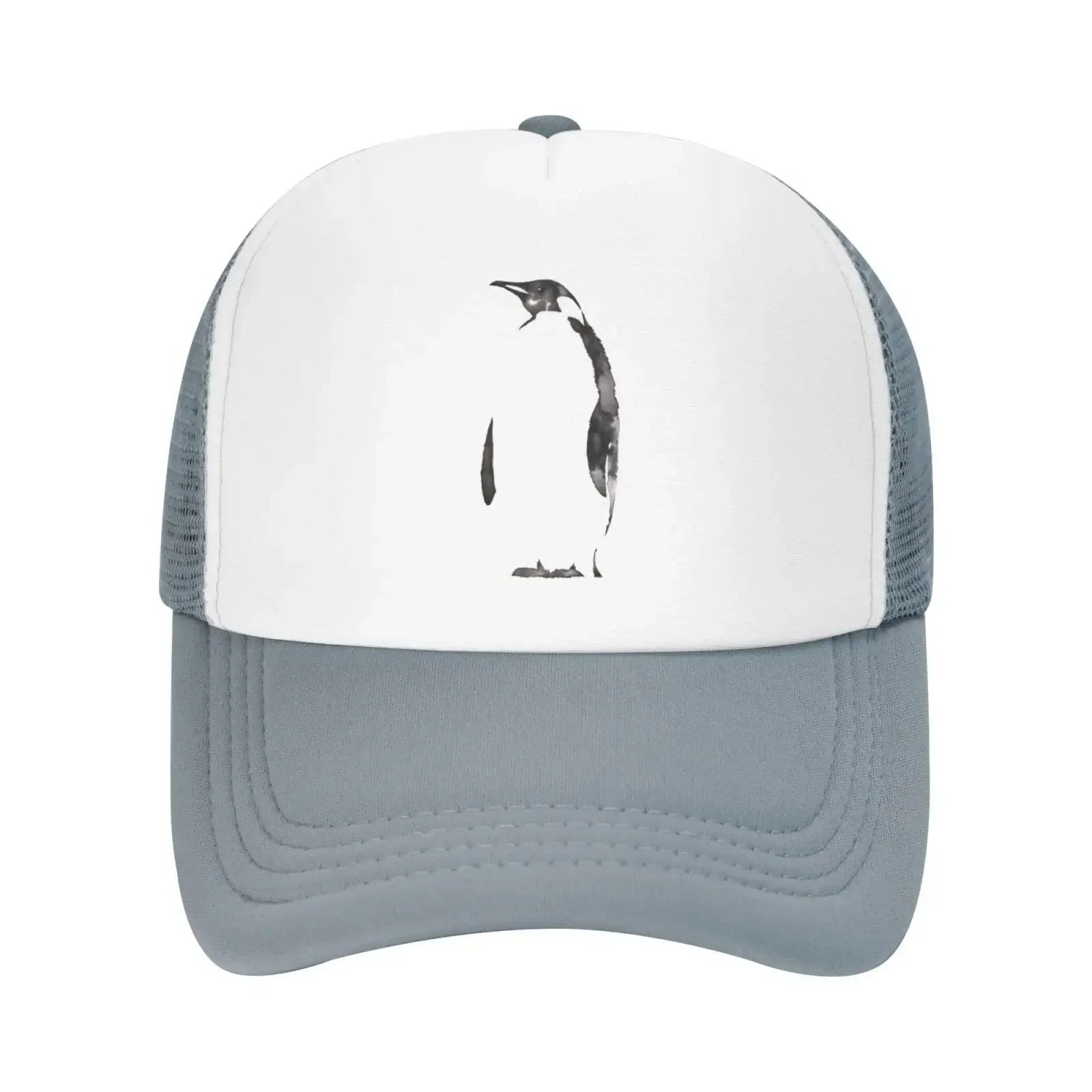 Mesh Dad Hat Adjustable Washed Penguin Watercolor Baseball Dad Cap Funny Distressed Ball Trucker Cap for Women Men Unisex