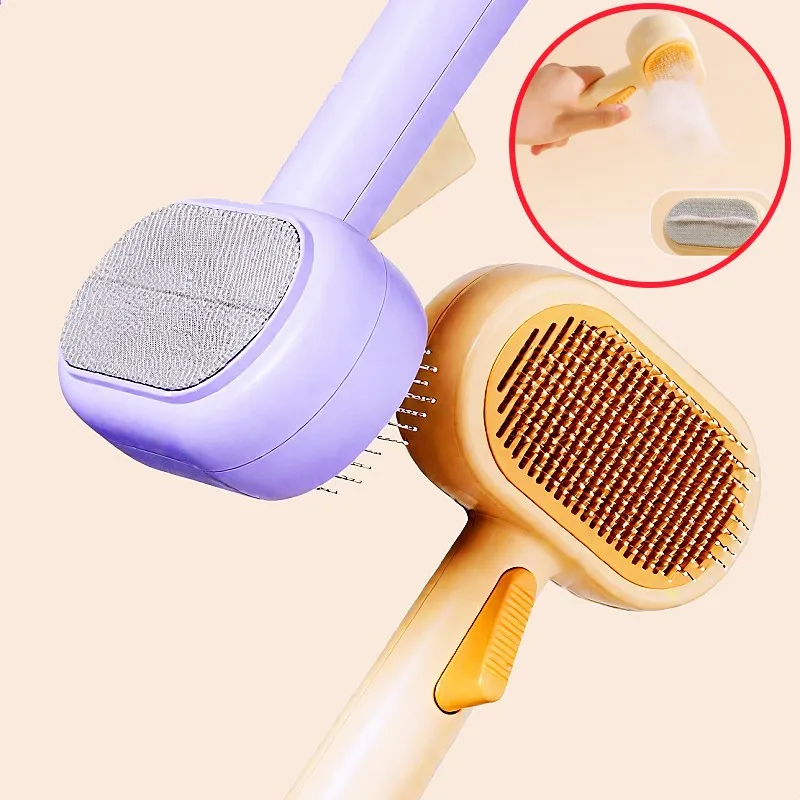 

Dog Comb Automatic Dogs Brush Pet Hair Removal Double-sided Dog Grooming Brush Self-cleaning Cat Brushes Comb Pet Hair Collector