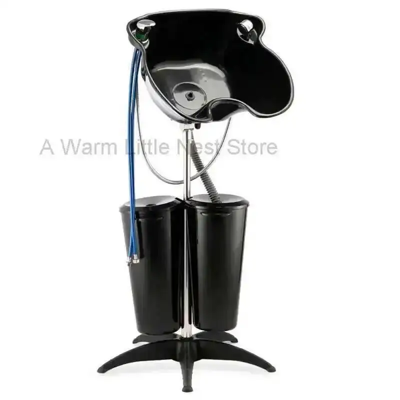 Mobile Shampoo Chair Adjustable Height Salon Barbershop Furniture Hairdresser Hair Wash Tub Sink Beauty Salon Home Accessories B