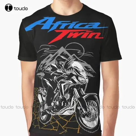 Africa Twin-T-shirt graphique unisexe à impression numérique, Crf1000L Bikers, Moto, Hurcycles, Économie personnalisés pour adultes et adolescents, Cadeau personnalisé