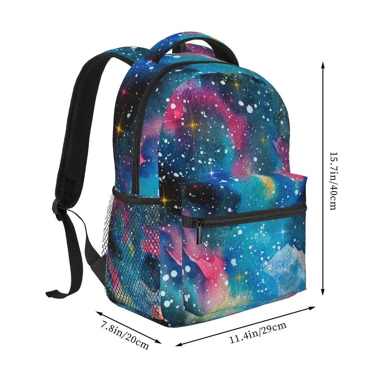 Vibrant Galaxy Print Backpack Hot Sale Daypack Large Capacity Kids BookBag School Bag Shoulder Bags for Men Women