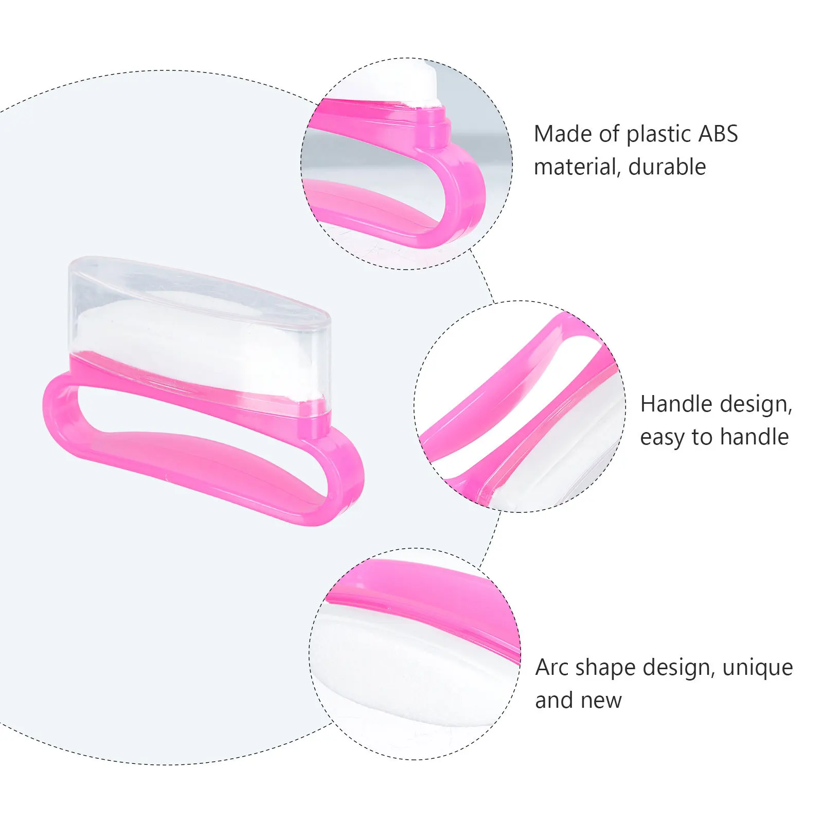 

3 Pcs Polishing Brush Pink Nail Waxing Tool Art Accessory Wet Wipes Plastic Abs Care Buffer
