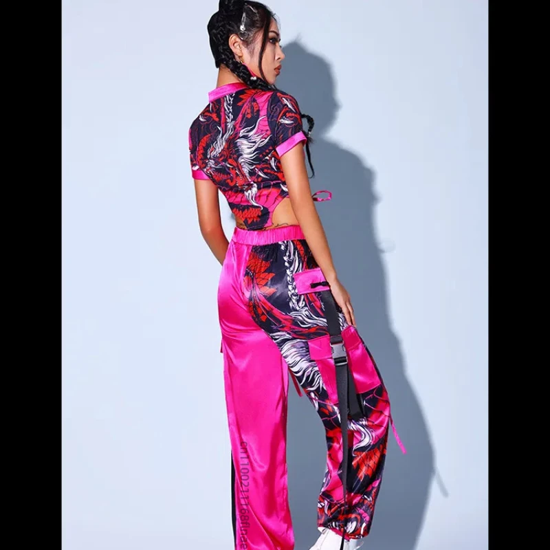 ملابس رقص الجاز الإناث الكبار الصين شيك الجاز المرحلة زي الرقص الكوري المرأة فرقة أداء الهيب هوب زي مجموعة