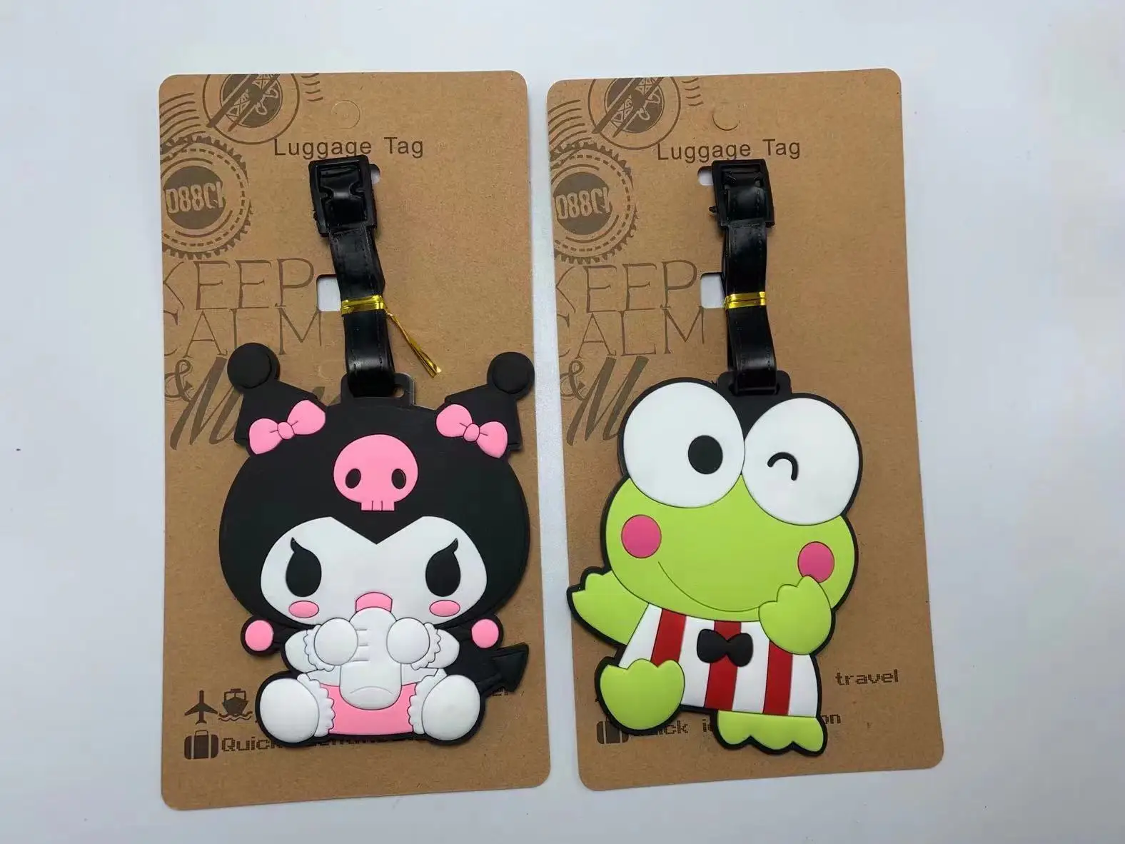 Sanrio Cinnamoroll Kuromi Mymelody Cartoon PVC Luggage Tags kawaii Anime Doll Suitcase ID Addres Name Holder Travel Accessories