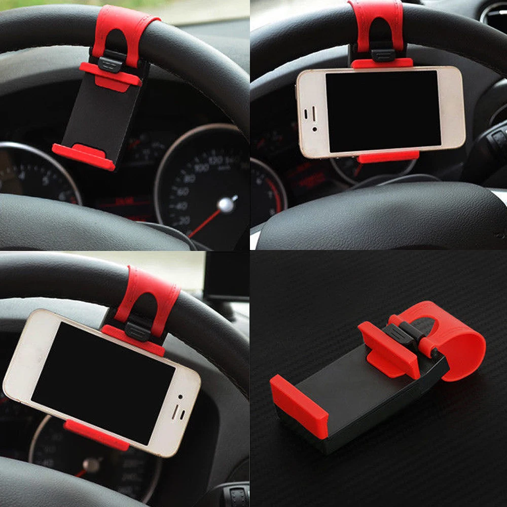 

1Pc Car Steering Wheel Mobile Phone Clips Universal Auto Camera Mount Holder Kit GPS Stand Bracket Car Interior Accessories